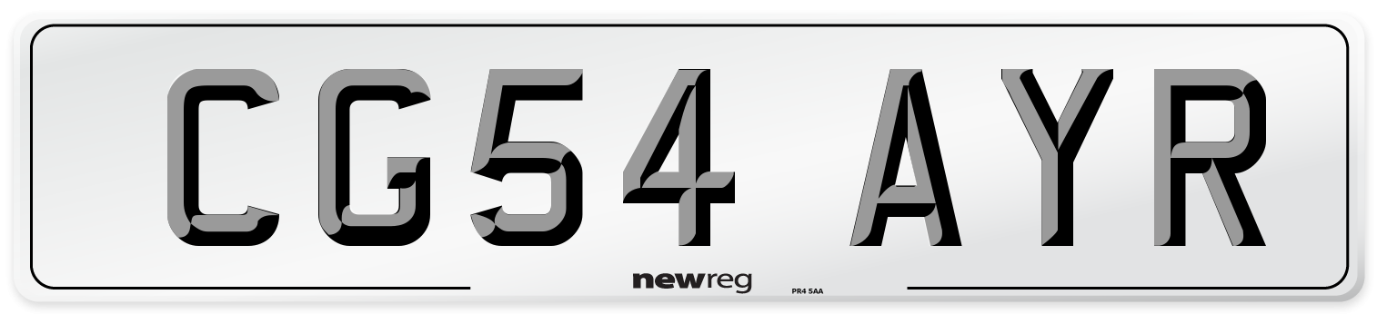 CG54 AYR Number Plate from New Reg